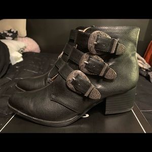Black Booties with Buckles